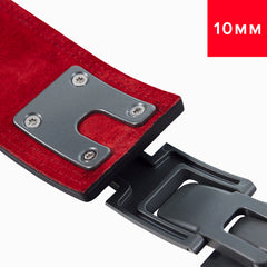 SBD Belt 10mm – open gesp met bevestiging aan de rode binnenvoering