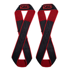 SBD Lifting Straps – paar Figure 8 straps op witte achtergrond