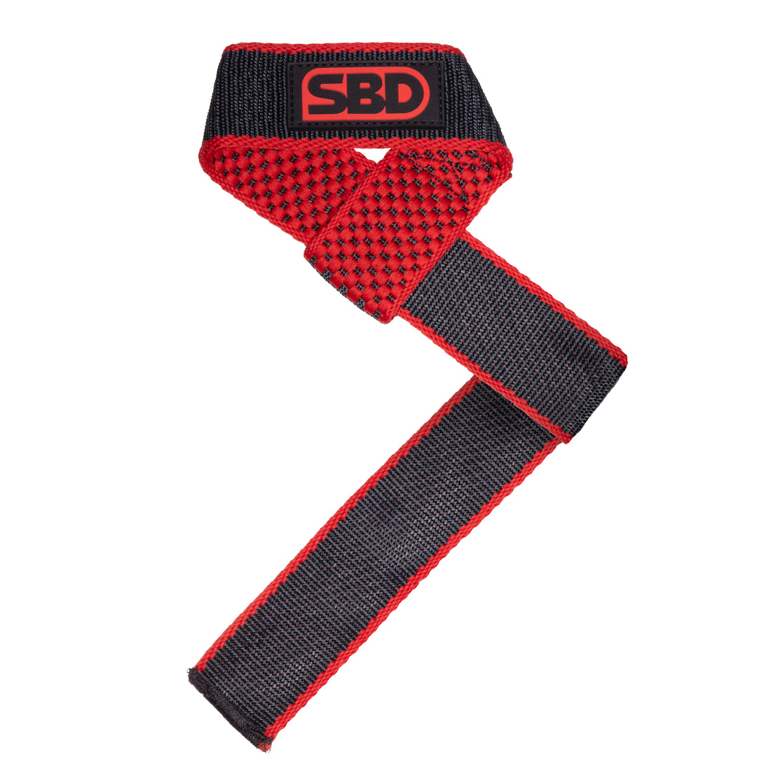 SBD Lifting Straps – één Classic flat-loop strap op witte achtergrond