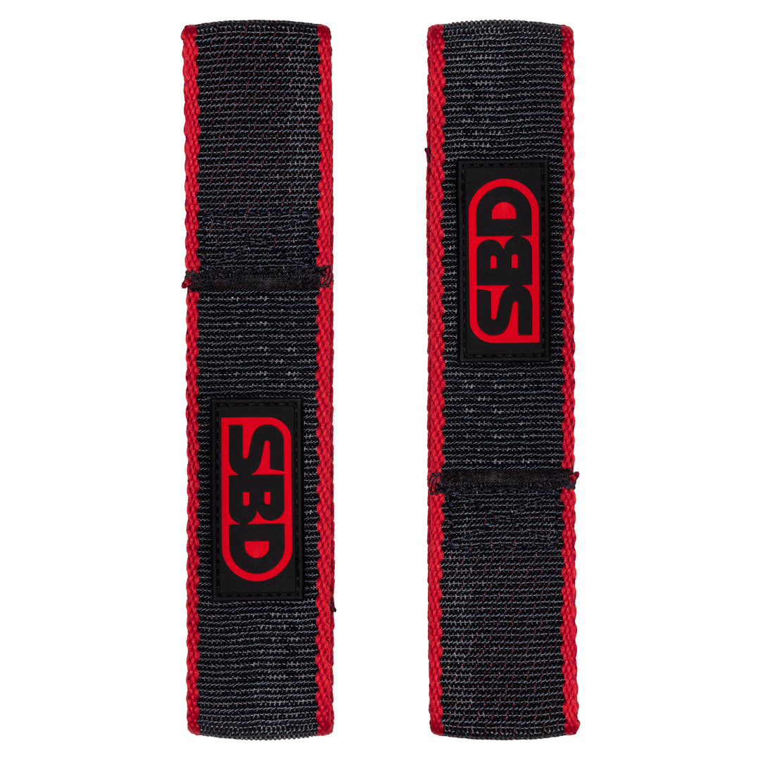 SBD Lifting Straps – twee Classic flat-loop straps plat op witte achtergrond