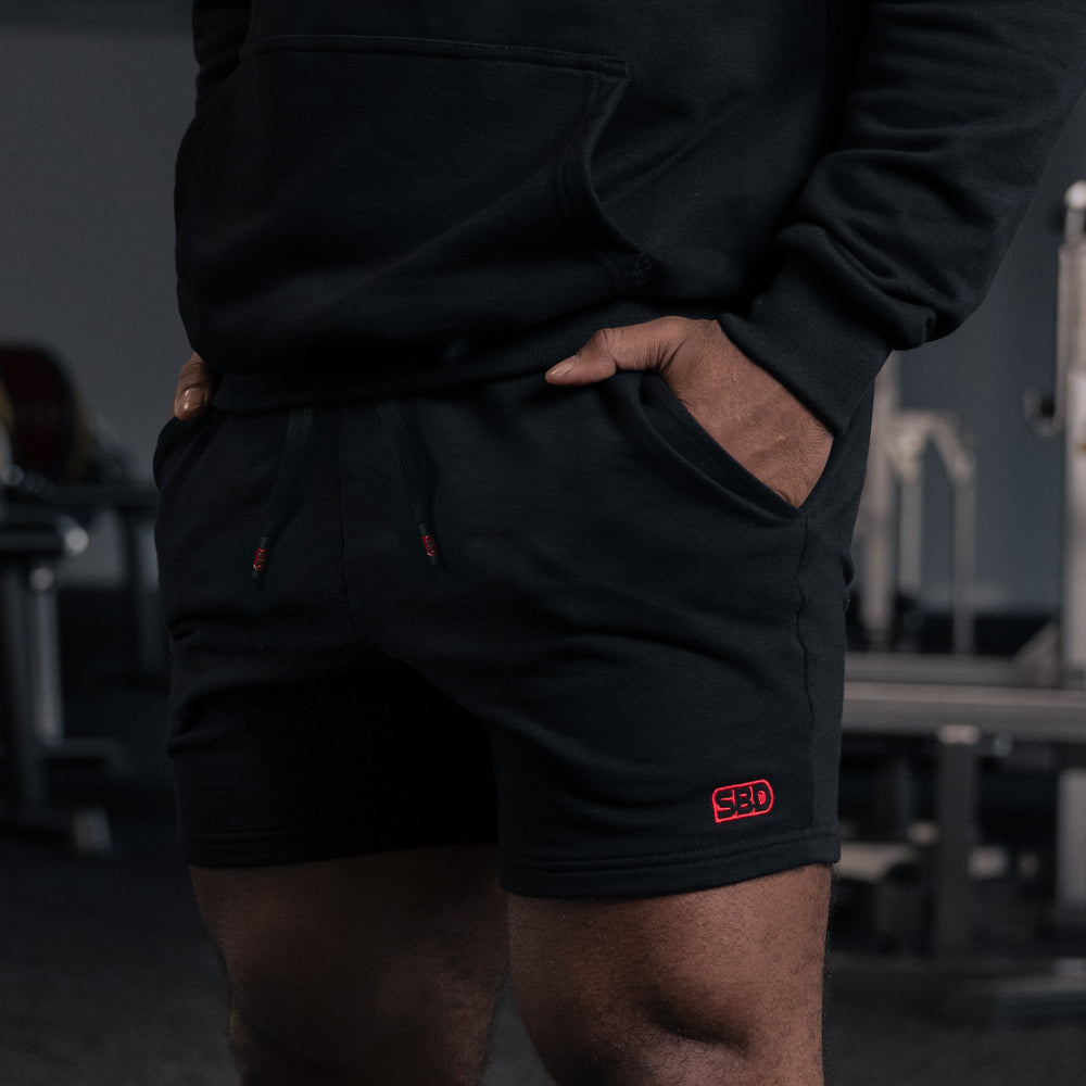 SBD Shorts Heren – detail van de zwarte short en zijzak