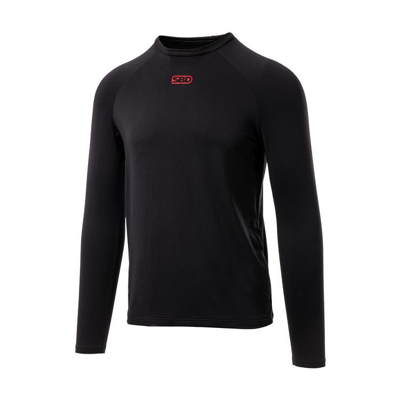 SBD Long Sleeve Training T-Shirt Classic voor heren – zwart herenmodel met lange mouwen op witte achtergrond