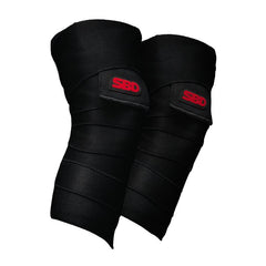 SBD weightlifting knee wraps, vrijstaand productbeeld op witte achtergrond