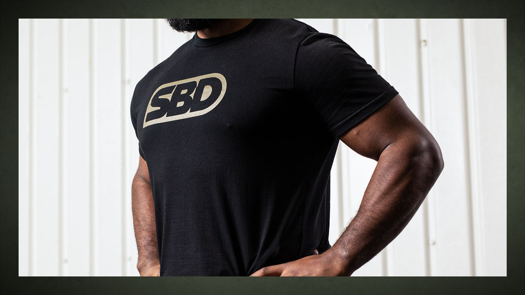 SBD Brand Shirt – Endure-uitvoering in zwart met licht SBD-logo